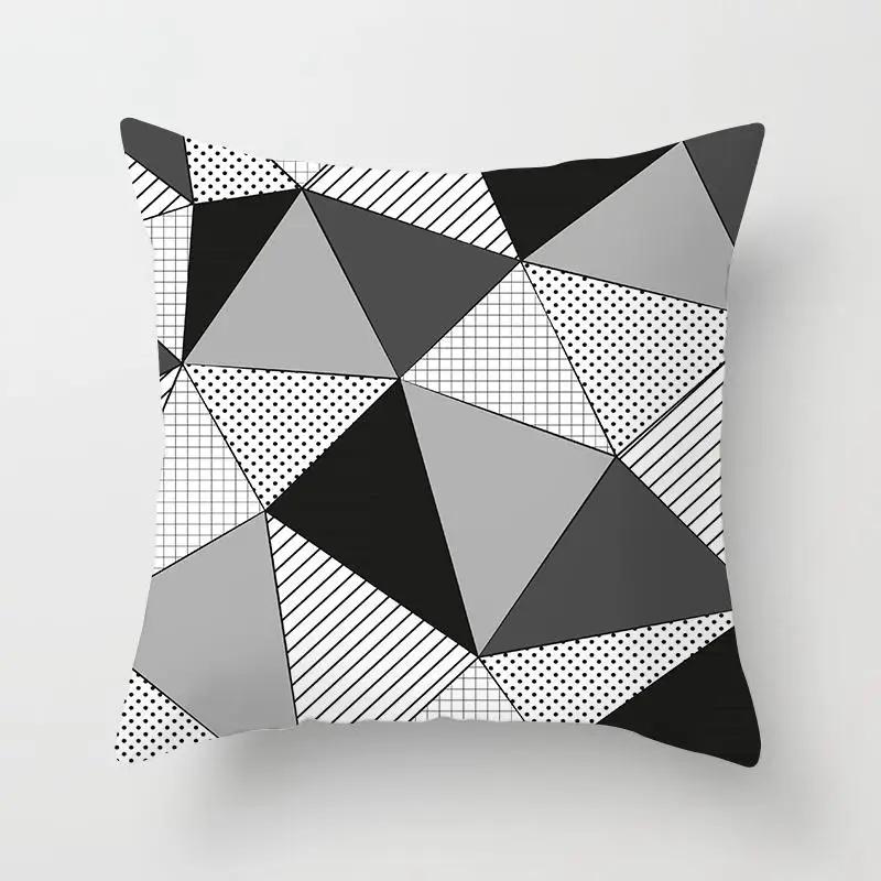 Black White Nordic Geometry Pillow Case Home Decor Decorative Polyester Cushion Cover for Bedroom Pillow Cover Hogar Funda Cojin
