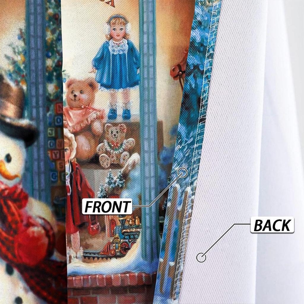 Custom High-Precision Blackout Silk Christmas Curtains with Grommet/Rod Pocket