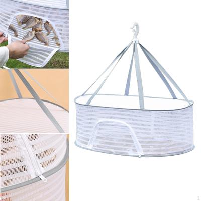 Net Drying Rack Hanging Mesh Folding Garden Breathable with Zipper Versatile Dry Basket for