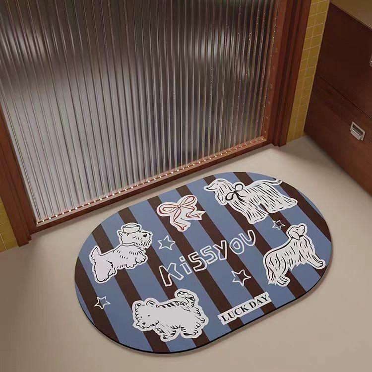 

Простой мультяшный коврик из диатомовой грязи для ванной комнаты, быстросохнущий, грязеотталкивающий и нескользящий, передовые антикварные модели для ванной комнаты 40x60cm15.7x23.6in