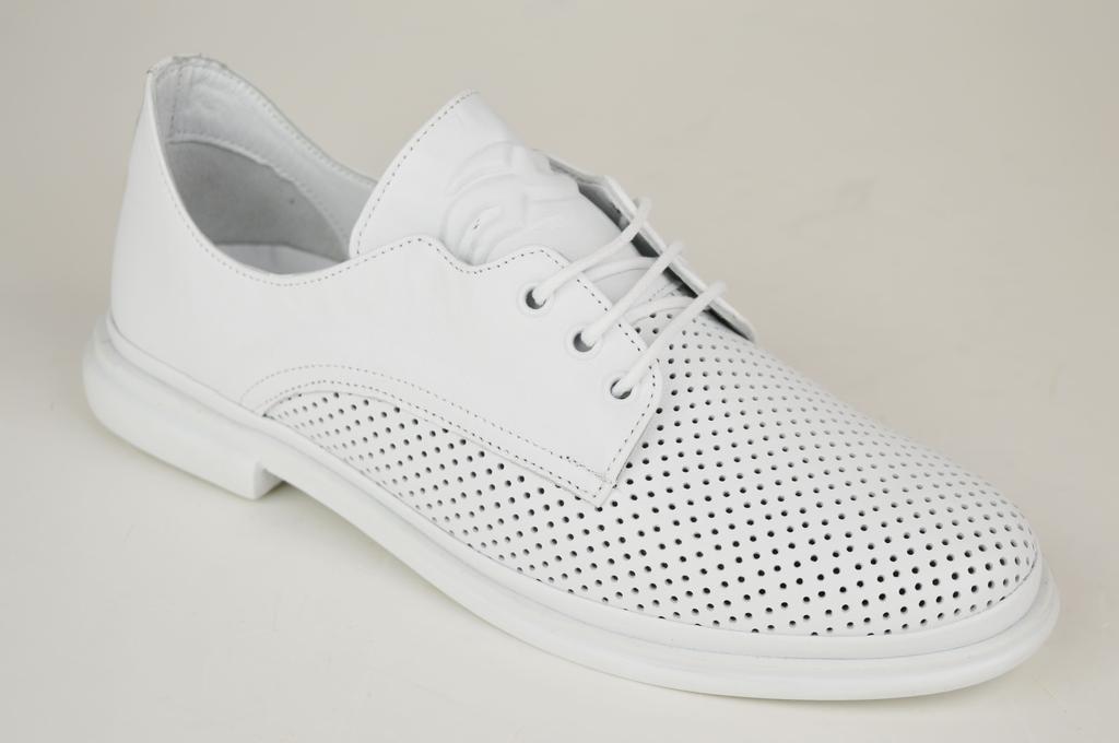 Děrované boty Evromoda 14133 36 Bílá kůže