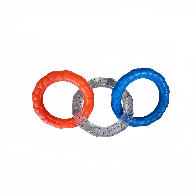 Dog Chew Toy TPR Teeth Cleaning Pet Toys Interactive Bite Resistant 3 Ring Tug for Small and Medium Dogs Pet Supplies
