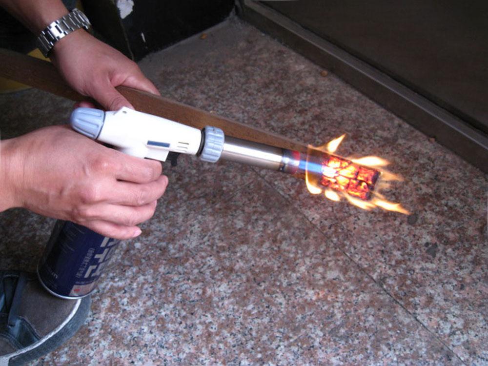 360 degrees  Rotatable Reliable Safe Butane Gas Torch Burner Auto Ignition Camping BBQ Flamethrower Flame Lighter