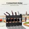Straw Organizer Black 5 Compartment Space Saving Metal Straw Storage Holder with Double Side Adhesive Tape for Kitchen Cabinet