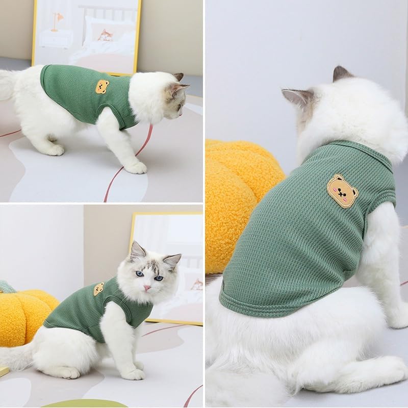 Generic 4 Pieces Dog Shirts with Breathable and Comfort Small Medium Dog pet Clothing Spring Dog Outfits for Small Puppy Cat Pets (Medium), Yellow