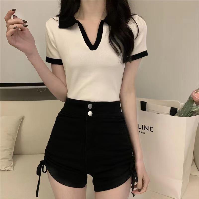 

Трендовый топ 2025 года, сладкий и пикантный: Универсальная футболка с коротким рукавом для женщин M белый