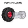 2PCS High Grip 2.2 Inch RC Rubber Tire Alloy Beadlock Rims Wheel Upgrade Parts for Traxxas Hsp Redcat Rc4wd  Axial