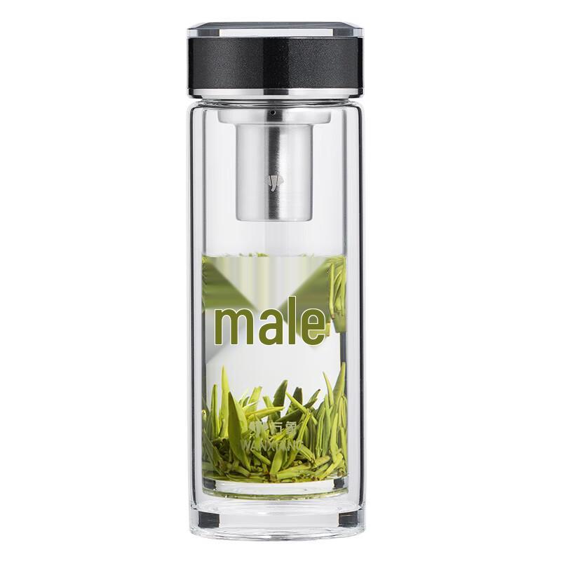 WANXIANG Double-Layer Glass Water Bottle