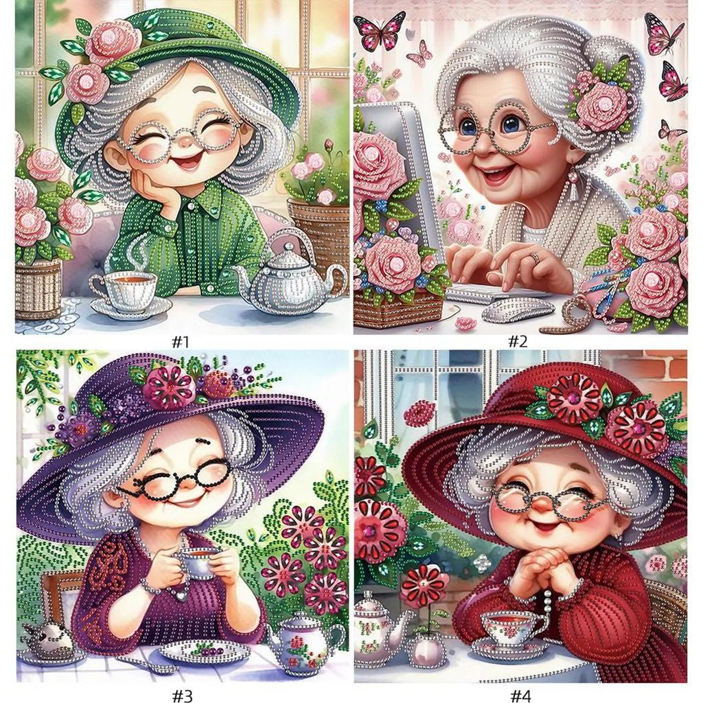 5D DIY Partial Special Shaped Drill Diamond Painting Granny Home Decoration