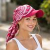 Breathable Women Printed Satin Headscarf Hat Summer Baseball Cap Outdoor Sun Hat  For Men Women