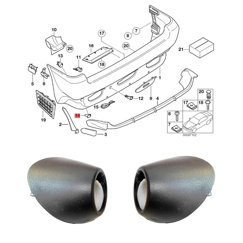 ABLZ-Rear Parking Sensor Outer Cover Trim For Bmw X 5 E53 2000-2006 Replacement Accessory