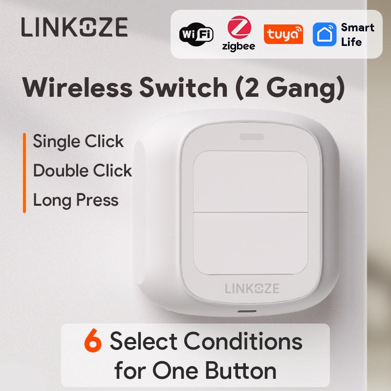 

LINKOZE Tuya Smart Wireless Switch WiFi Zigbee кнопочный контроллер 2Gang Smart Controller Сценарий автоматизации Smart