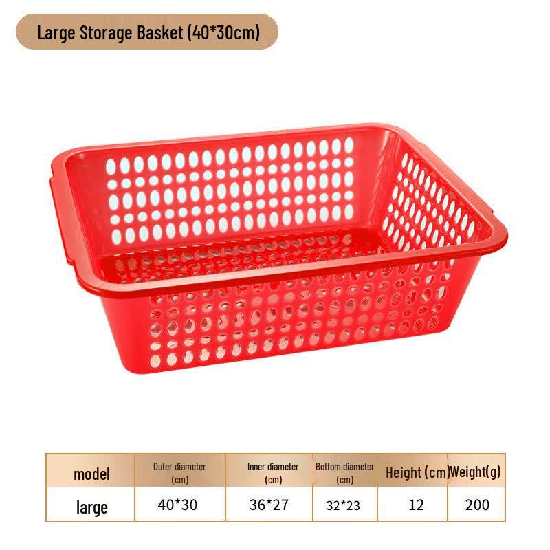 Household Rectangular Plastic Storage & Draining Basket