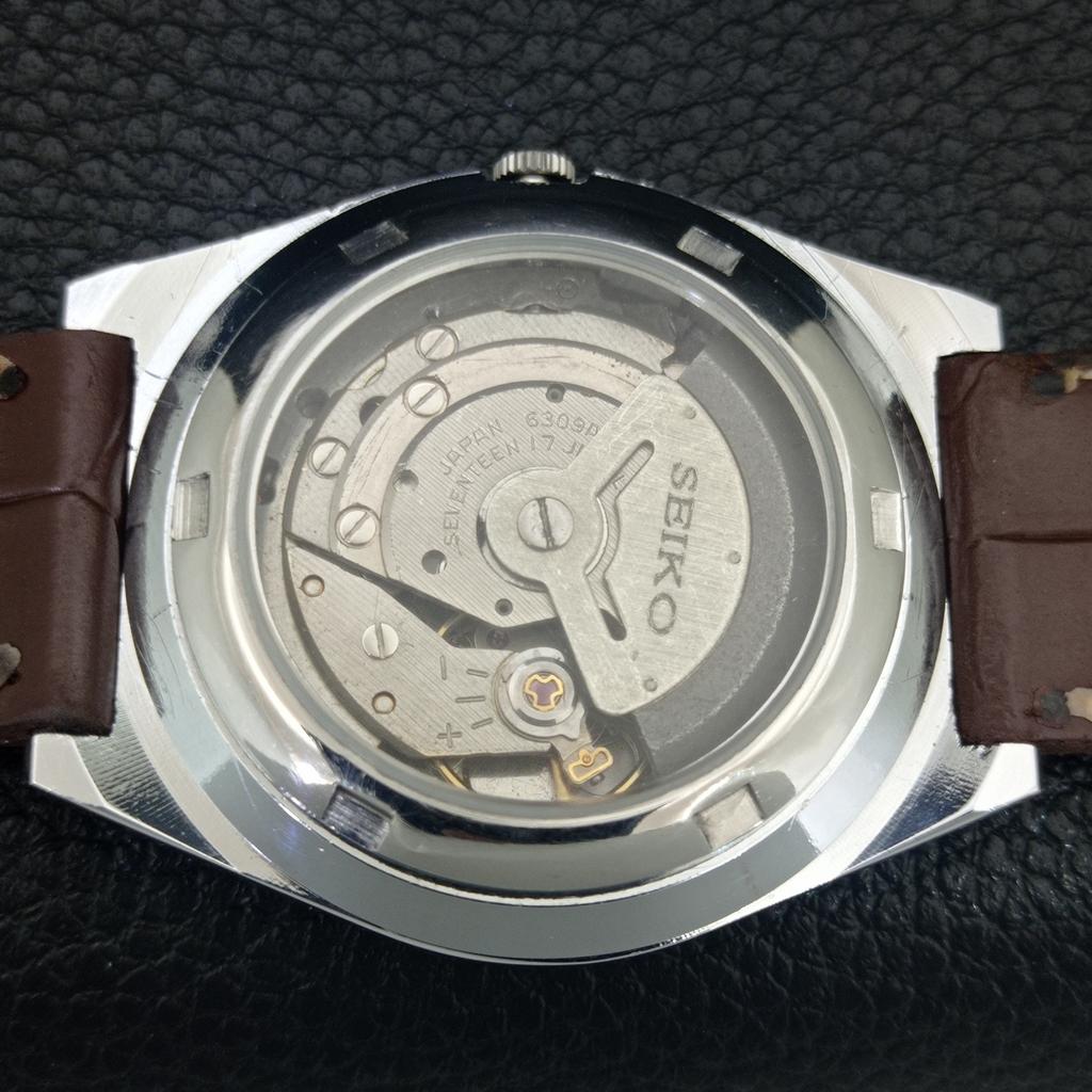 AUTOMATIC VINTAGE REFURBISHED SEIKO 5 6309A JAPAN MENS ORANGE WATCH a442583-1