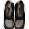 LOUIS VUITTON Monogram flower pumps Round toe black leather flour Women Used