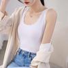 Spring & Summer Women's Lace Ribbed Cotton Tank: Slimming Plus-Size Sleeveless Round Neck Base Layer