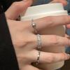 Plain Ring Zircon Polka Dot Open Ring Set Female Niche Design High-End Zircon Simple Cold Wind Ring