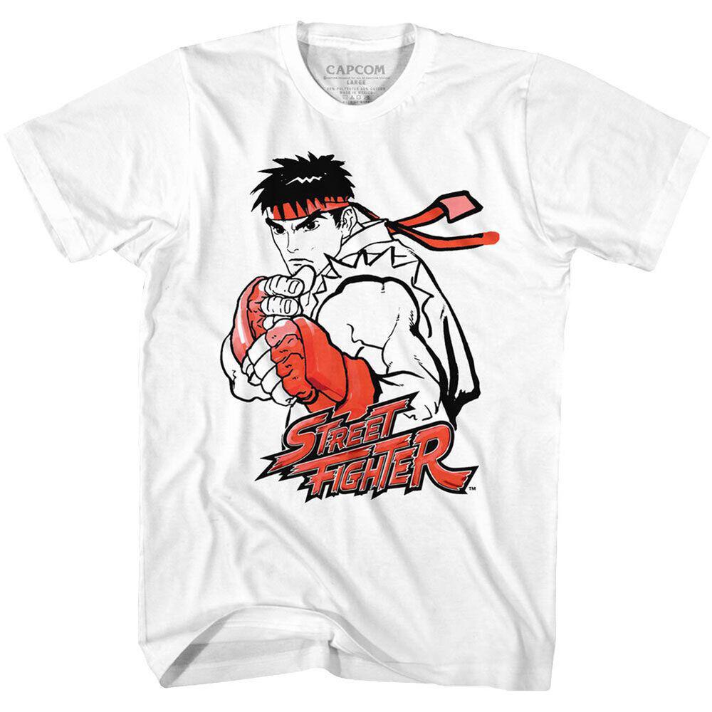 

Красно-белая футболка унисекс Street Fighter Ryu