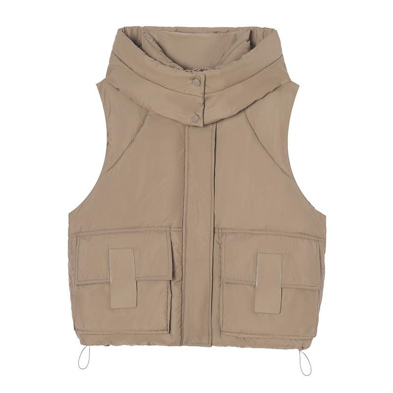 Down cotton short hooded women's vest 2024 winter new Xiaoxiangfeng vest loose fashion outer vest