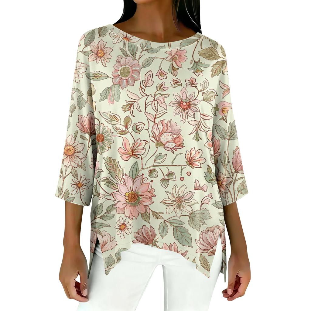 Women's 3/4 Sleeve Shirts Graphic Tees Shirts Casual Basic Tops Pullovers