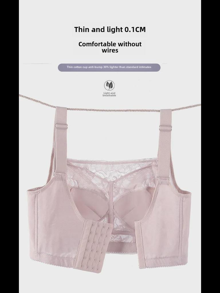 Seksowny biustonosz push-up, regulowany, zapobiegający opadaniu dla dużych biustów - Bezfiszbinowy i z korekcją boczną