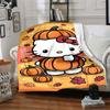 1pc Hello Kitty pumpkin blanket Lightweight Flannel Throw for Sofa Bed Travel Camping Livingroom Office Couch Chair
