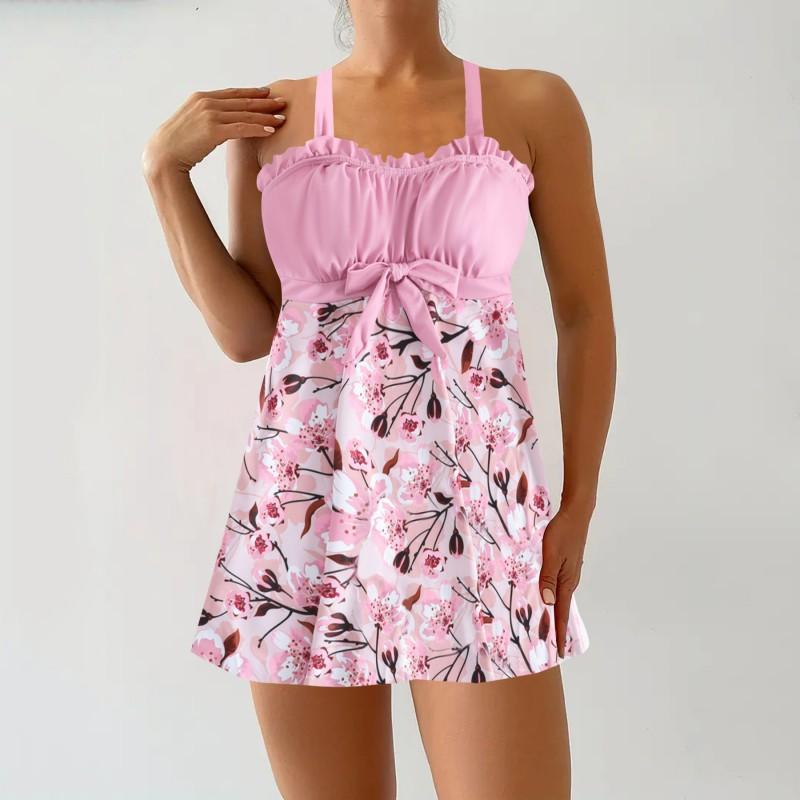 Womens Modest One-Piece Swimsuit With Padded Bust Support Slimming Fit Swimming Beach Pool
