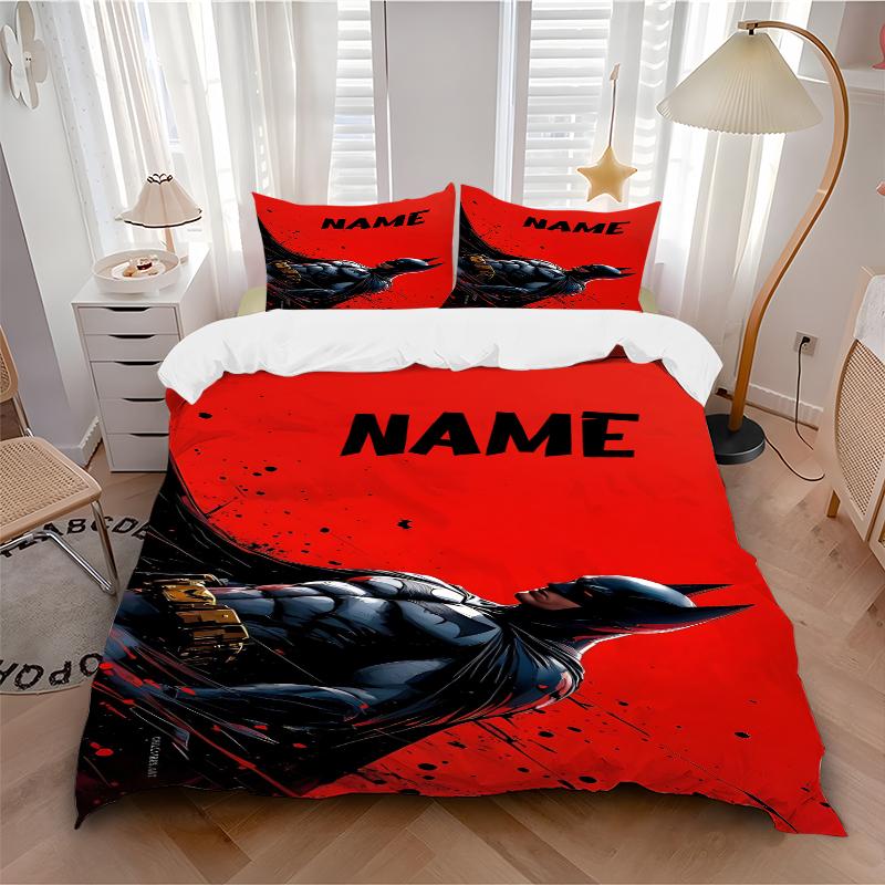 Custom Textile Batman Poster Bedding 3 Piece Set HD Print Duvet Cover Pillowcases for Teens Adult Bedroom Decoration
