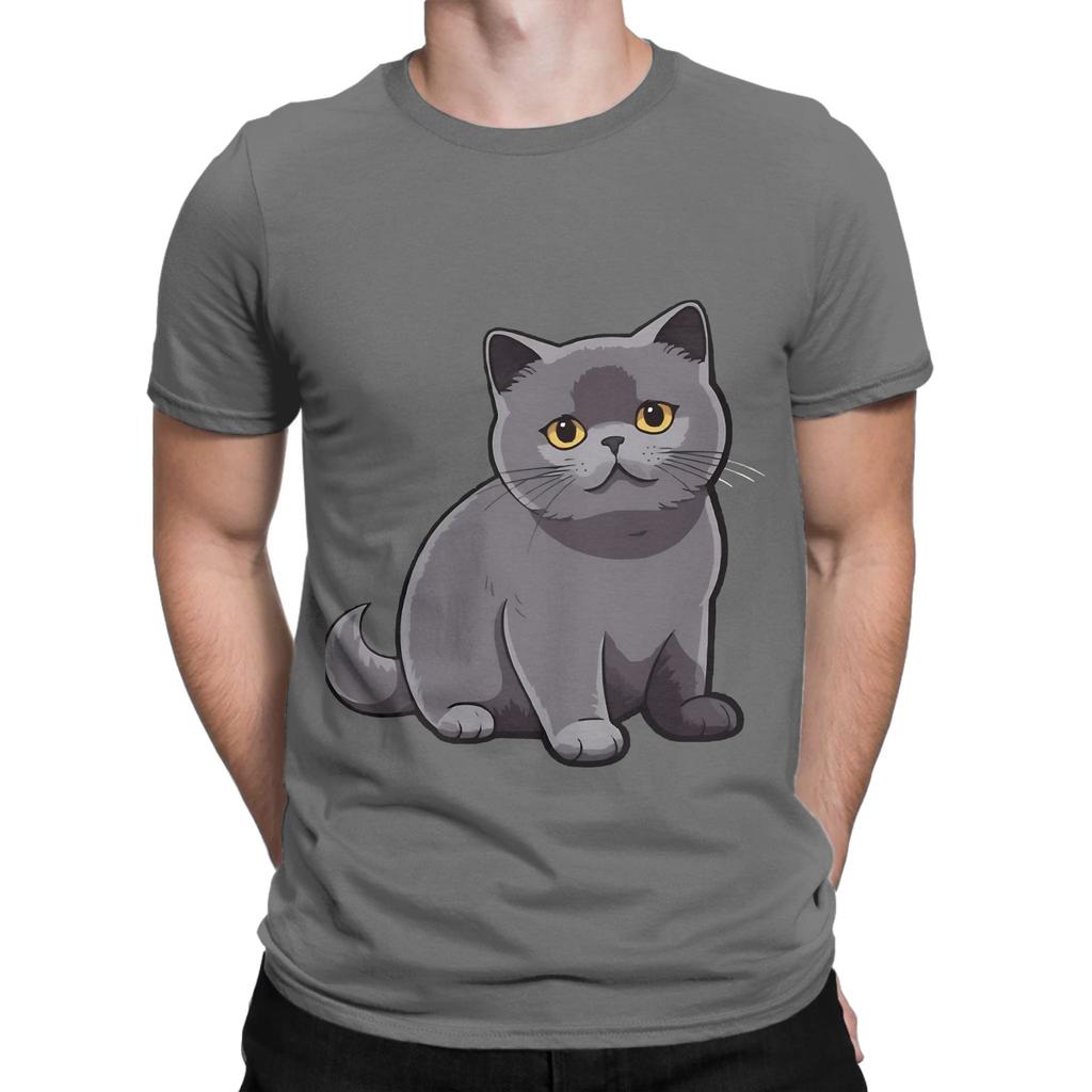 Cute British Shorthair poster Novelty 100 Cotton TShirt Shorthair Tees Tops For Unisex