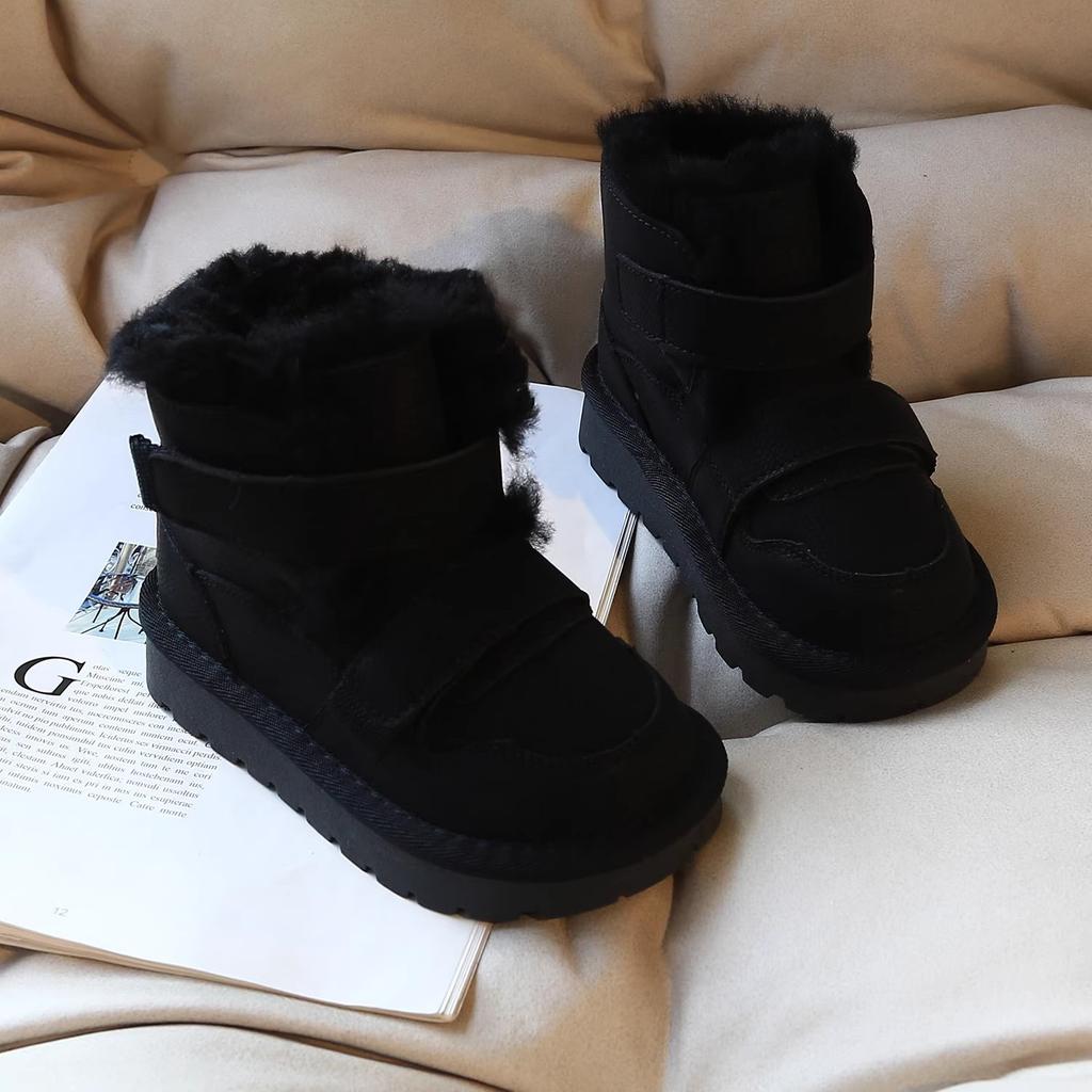 Children's Fur Snow Boots Boys' Plush and Thickened Short Boots Girls' Warm Cotton Boots