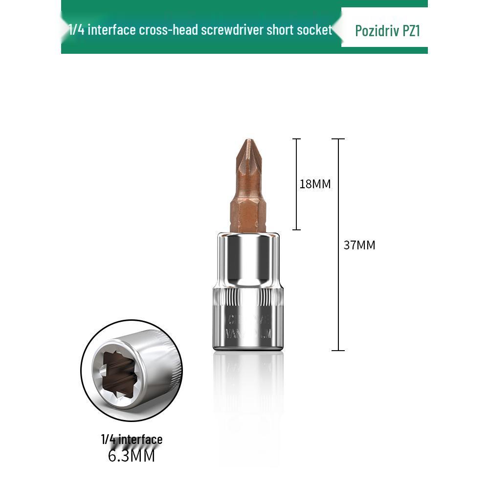 1/4" Small Fly Socket Bit Wrench with T8 Star, Inner Hex, Slotted, Rice Flower, Cross Screwdriver Heads