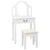 Day and Night - Day and Night Dressing Table and Stool Paulownia Wood and White MDF 65x36x128 Cm