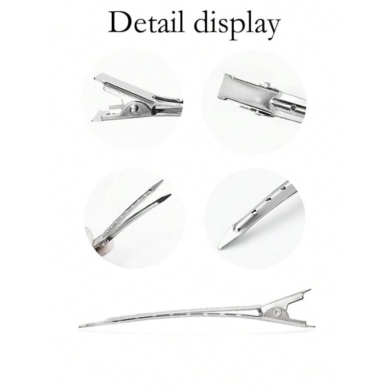 10pcs Women's Fashion Minimalist Convenient Y2K Style 3.54in Hollow Out Alloy Silver Hair Clips Claws Hairpins Hair Accessories