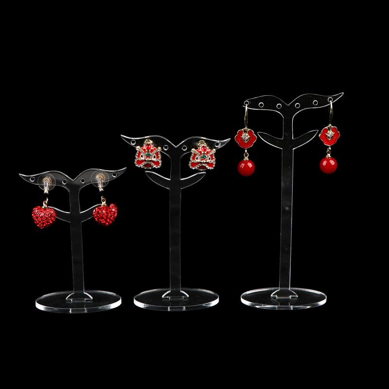 3Pcs/set Clear Acrylic Earring Display Stand Transparent Stud Dangle Earrings Display Rack For Jewelry Showcase Organizer Holder