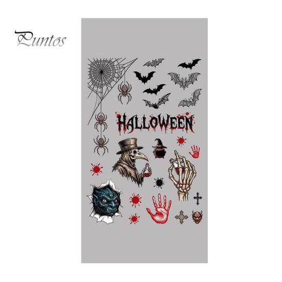 And Skull Cling Halloween Electrostatic Glass Stickers, Demon Blood Handprints Bats Scary Window Pattern Clings, Spooky Stickers for Doors Mirrors