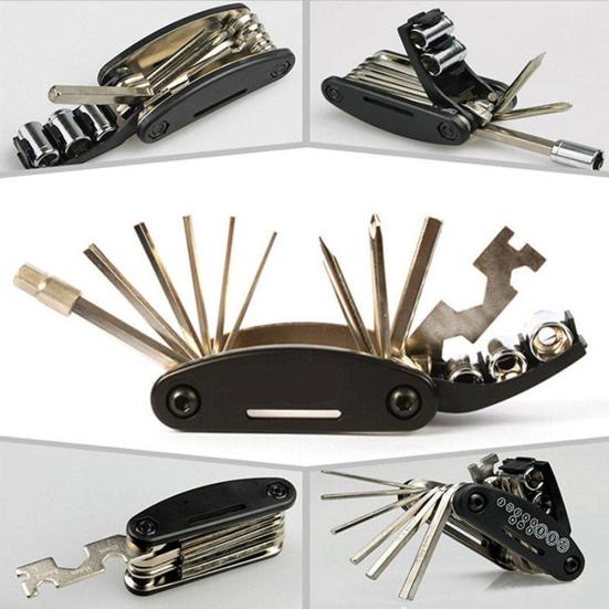 16 in 1 Multifunction Folding MTB Road Bike Repair Tool Wrench Screwdriver