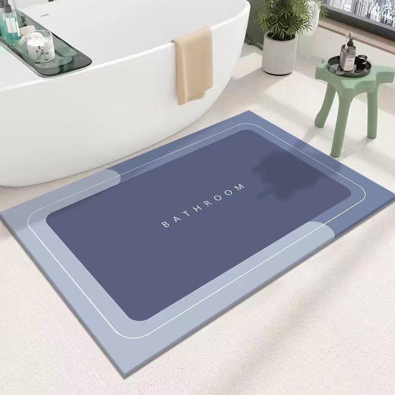 Cross Simple Anti-Slip Bathroom Floor Mat: Water-Absorbent, Wear-Resistant, Dirt-Resistant, and Easy To Clean.