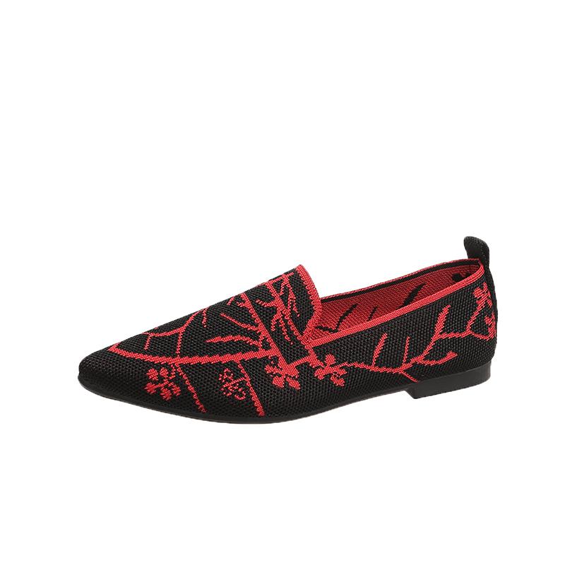 Fashion Spring New Single Shoe Women's Pointed Head Deep Mouth Mesh Cloth Breathable Soft Sole Anti-slip Wear-resistant Flat Shoes