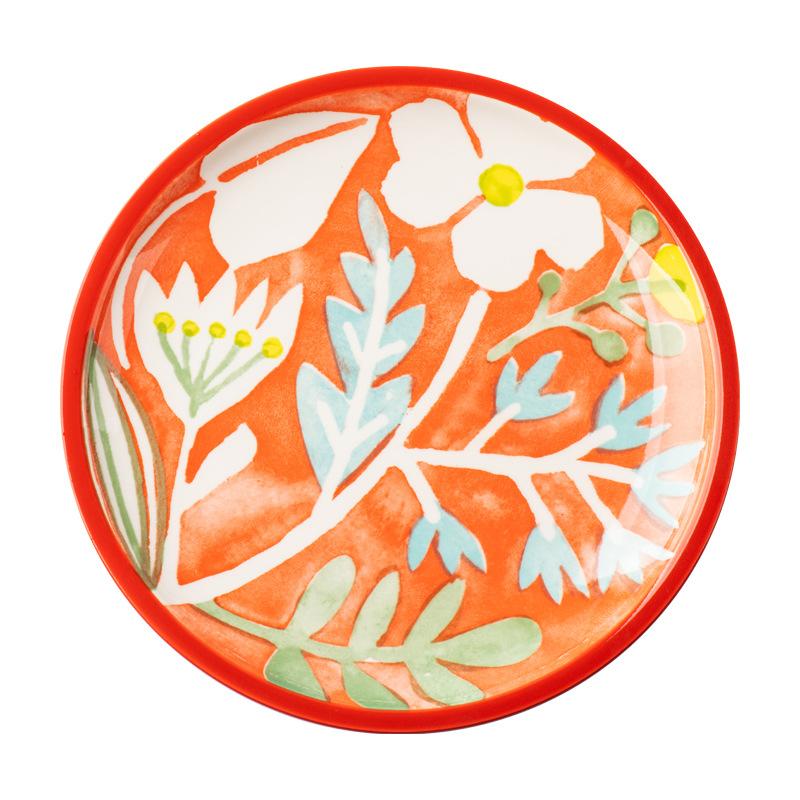 8 Inch Western Steak Plate European Pattern Ceramic Bowl Home Round Salad Dessert Bowl Main Course Breakfast Cake Plate Cutlery