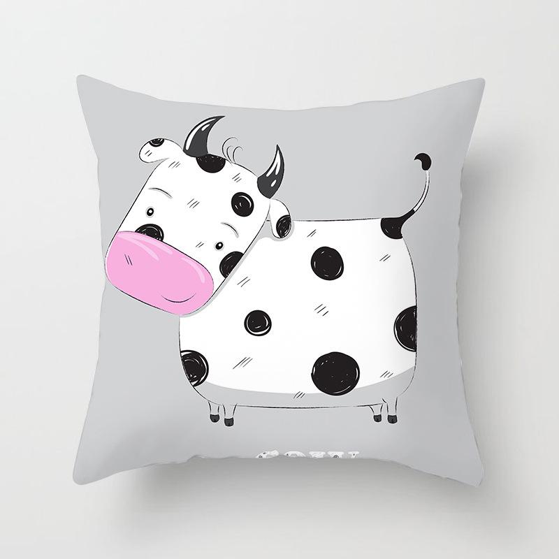 Internet Celebrity Cute Animal Pillow Cover Living Room Sofa Cushion Cover Bedside Pillow Cover