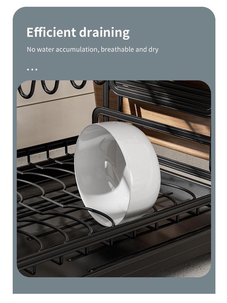 Multifunctional Kitchen Dish Rack: Bowls, Plates, Chopsticks Storage & Drain