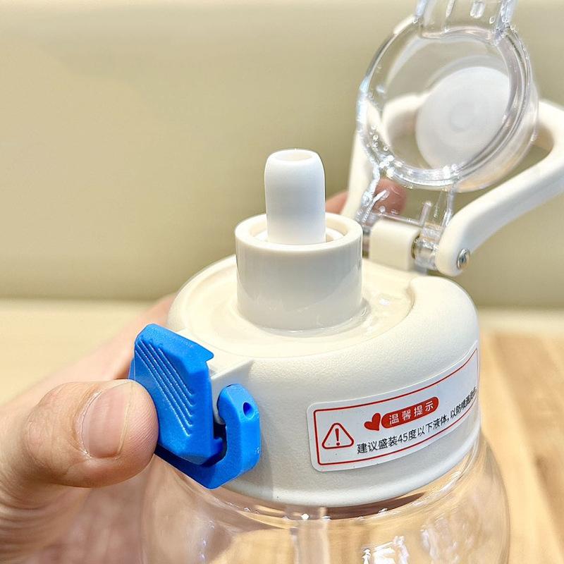 Plastic Cup, Outdoor Sports Portable Handle, Straw Cup, High Temperature Resistant, Large Capacity Water Cup