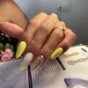 European & American Style Glitter Yellow Nail Tips - Energetic and Fashionable