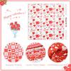 Valentine's Day Cotton Fabric Squares 20x20 Inch, 8PCS Valentine Fabric Heart Print Red Pink Patchwork Sewing for DIY Crafts Supplies, Gift Wrap for