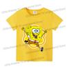 SpongeBobs Cartoon Tshirt for Children Cotton Soft Tee Boys Girls Tops Colorful Clothing Anime Printed Clothes Birthday Gift