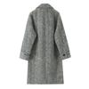 Womens Winter Herringbone Wool-Blend Oversized Tailored Coat Longline Single-Breasted Streetwear Jacket