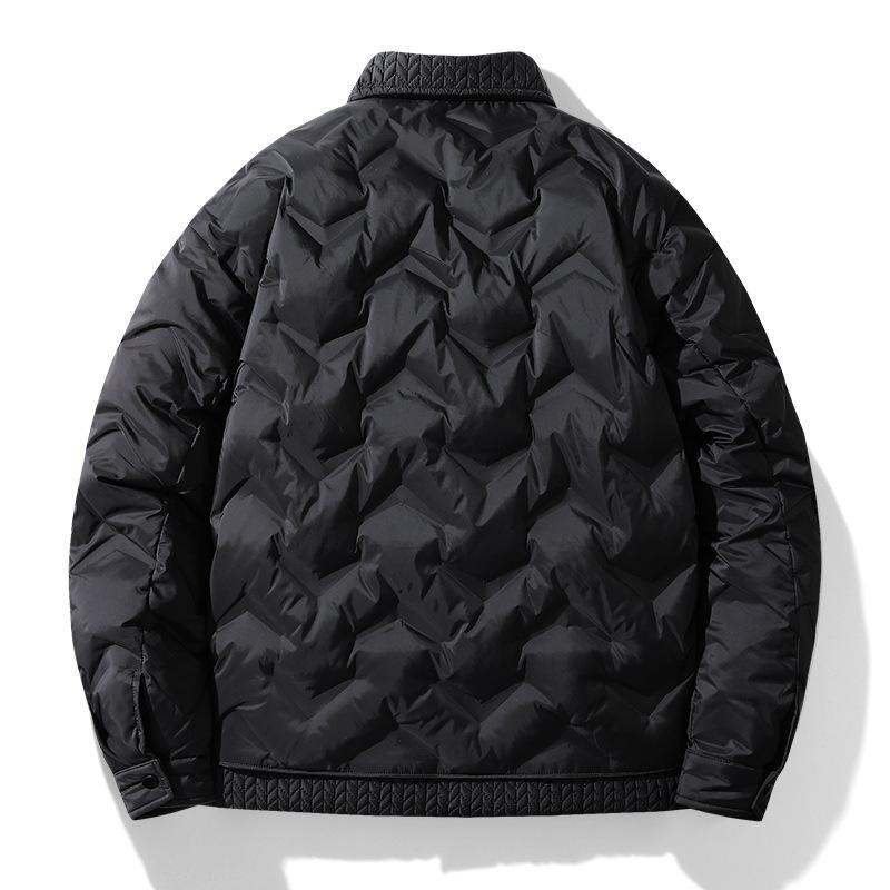 Winter Down Jacket Men's Wheat Ear Splicing Tooling Shirt