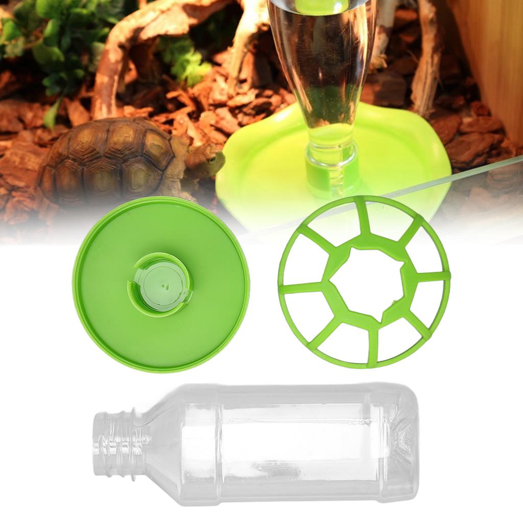 Reptile Water Bottle Automatic Feeder Waterer Dispenser with Water Bottle for Tortoise
