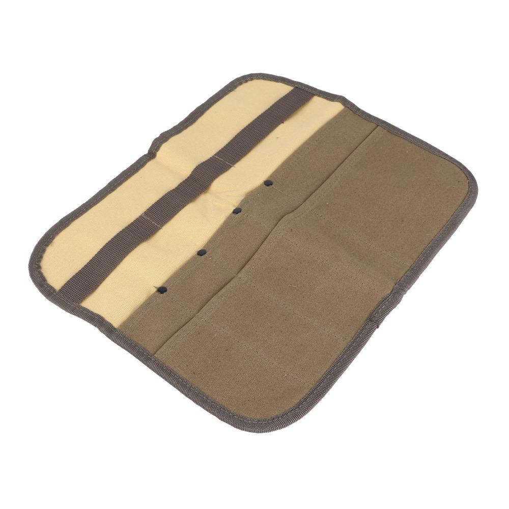 Canvas Cutlery Storage Bag Khaki Tableware Roll Bag Camping Organizer Bag  Outdoor BBQ