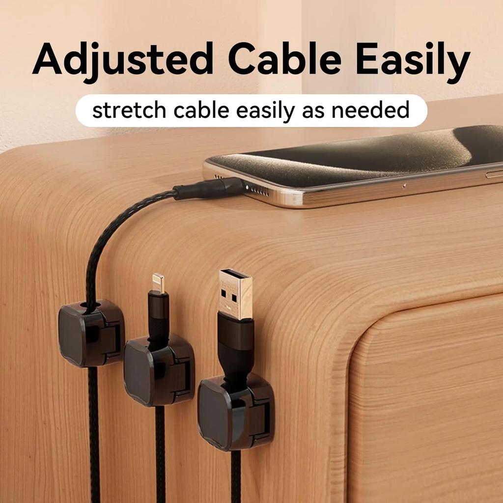 3/6/12 Pcs Magnetic Cable Clip Cord Holder Adhesive Wire Holder Keeper Organizer for Home Office Car Under Desk Cable Management